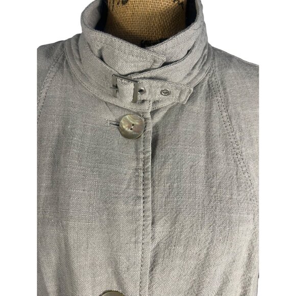 JH Collectibles Woman's 3X Beige Linen Blend Button-Front Jacket Lagenlook - Picture 7 of 9